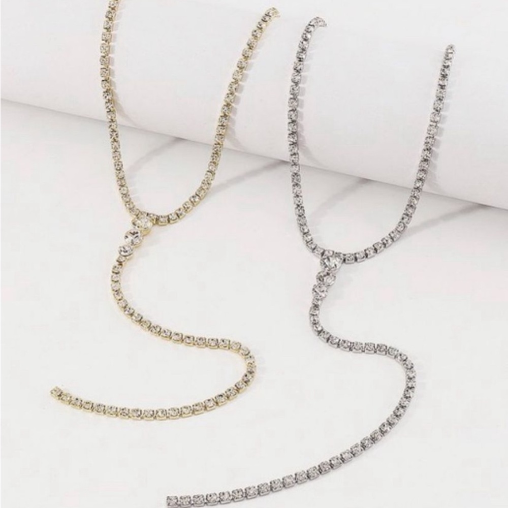 Rhinestone Necklace silver - Picture 2 of 2